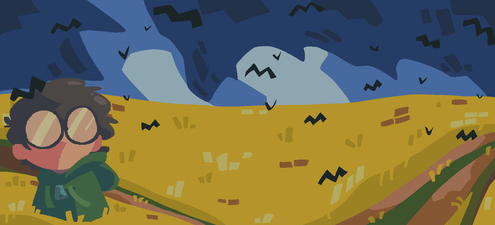Surrounded by Crows in a Wheatfield